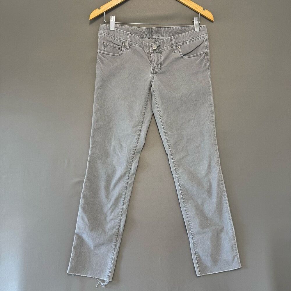 American Eagle Women’s Grey Corduroy Pants Low Rise Size 4 Cotton Blend Casual